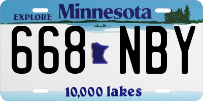 MN license plate 668NBY