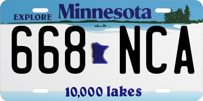 MN license plate 668NCA