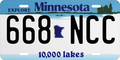 MN license plate 668NCC