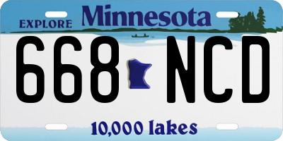 MN license plate 668NCD