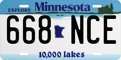MN license plate 668NCE