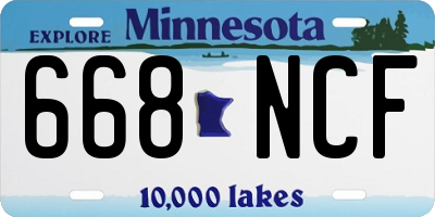 MN license plate 668NCF