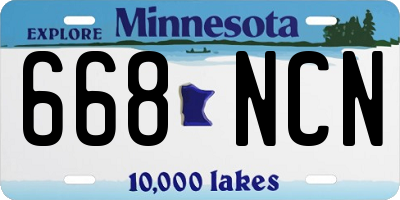 MN license plate 668NCN