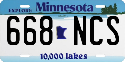 MN license plate 668NCS
