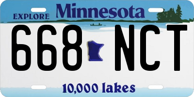 MN license plate 668NCT