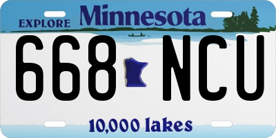MN license plate 668NCU
