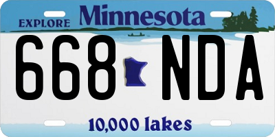 MN license plate 668NDA