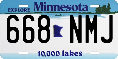 MN license plate 668NMJ