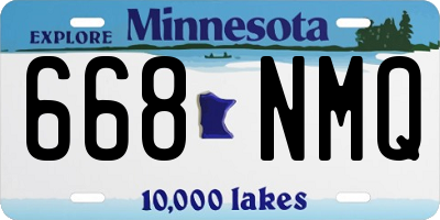 MN license plate 668NMQ