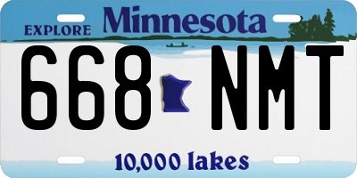 MN license plate 668NMT