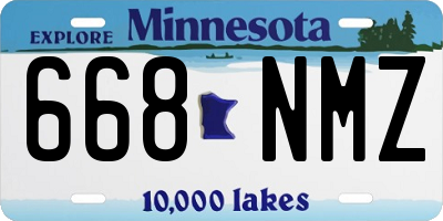 MN license plate 668NMZ