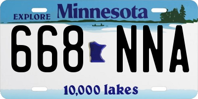 MN license plate 668NNA