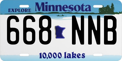 MN license plate 668NNB