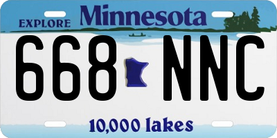 MN license plate 668NNC
