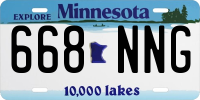 MN license plate 668NNG
