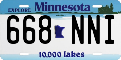 MN license plate 668NNI