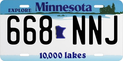 MN license plate 668NNJ