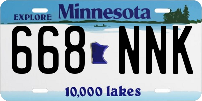 MN license plate 668NNK