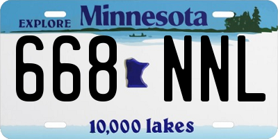 MN license plate 668NNL