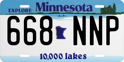 MN license plate 668NNP