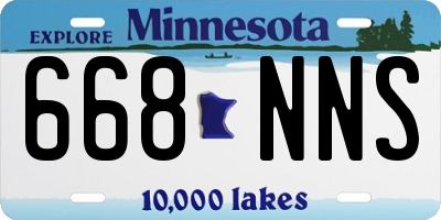MN license plate 668NNS