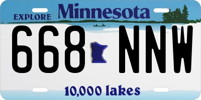 MN license plate 668NNW