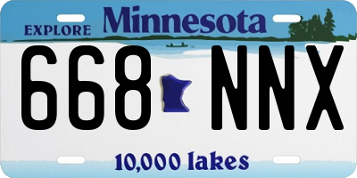 MN license plate 668NNX