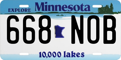 MN license plate 668NOB