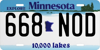 MN license plate 668NOD