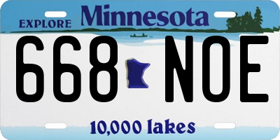MN license plate 668NOE
