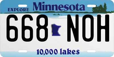 MN license plate 668NOH