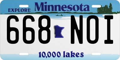 MN license plate 668NOI