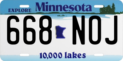 MN license plate 668NOJ