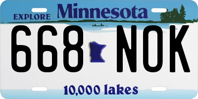 MN license plate 668NOK