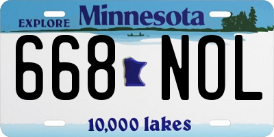 MN license plate 668NOL