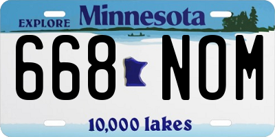 MN license plate 668NOM