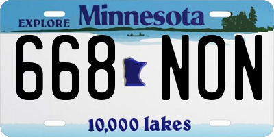 MN license plate 668NON
