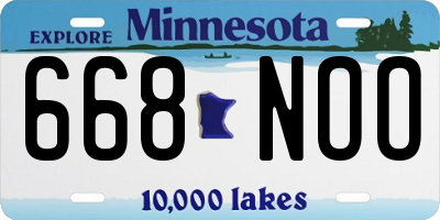MN license plate 668NOO