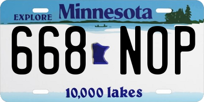 MN license plate 668NOP