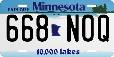 MN license plate 668NOQ