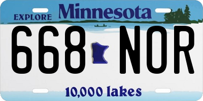 MN license plate 668NOR