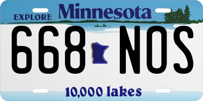 MN license plate 668NOS