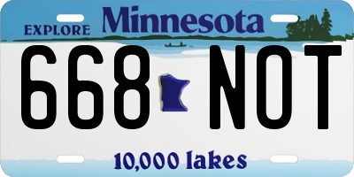 MN license plate 668NOT