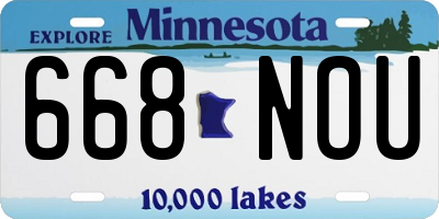 MN license plate 668NOU
