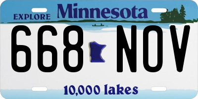 MN license plate 668NOV