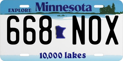 MN license plate 668NOX