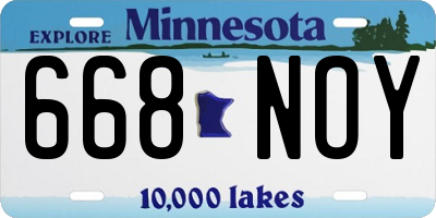 MN license plate 668NOY