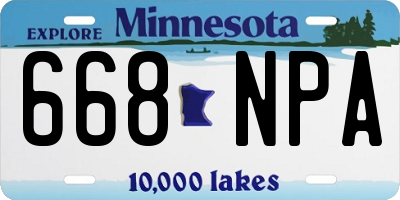 MN license plate 668NPA