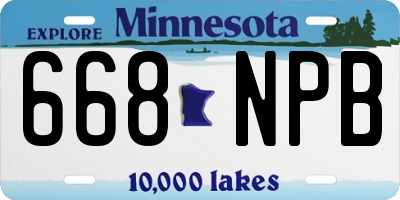 MN license plate 668NPB
