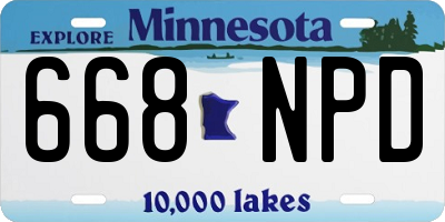 MN license plate 668NPD